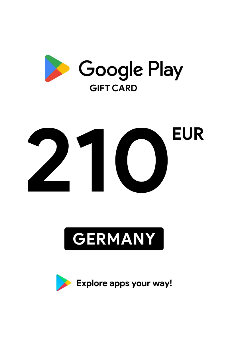 Google Play 210 EUR Gift Card (Germany) - Digital Key