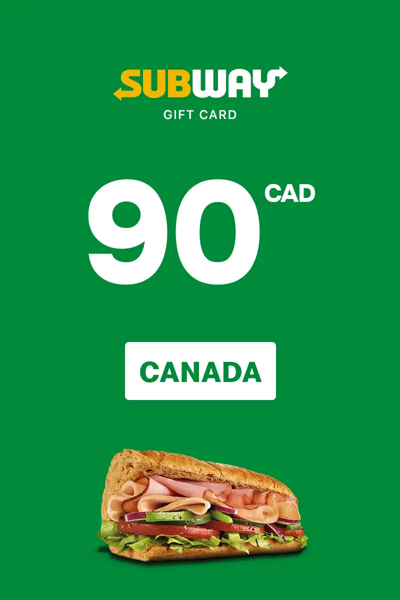 Subway 90 CAD Gift Card (Canada) - Digital Key