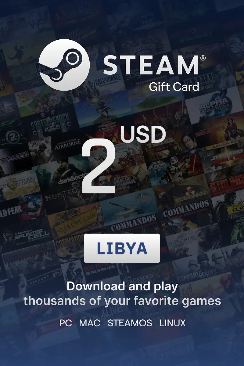 Steam Wallet 2 USD Gift Card (Libya) - Digital Key