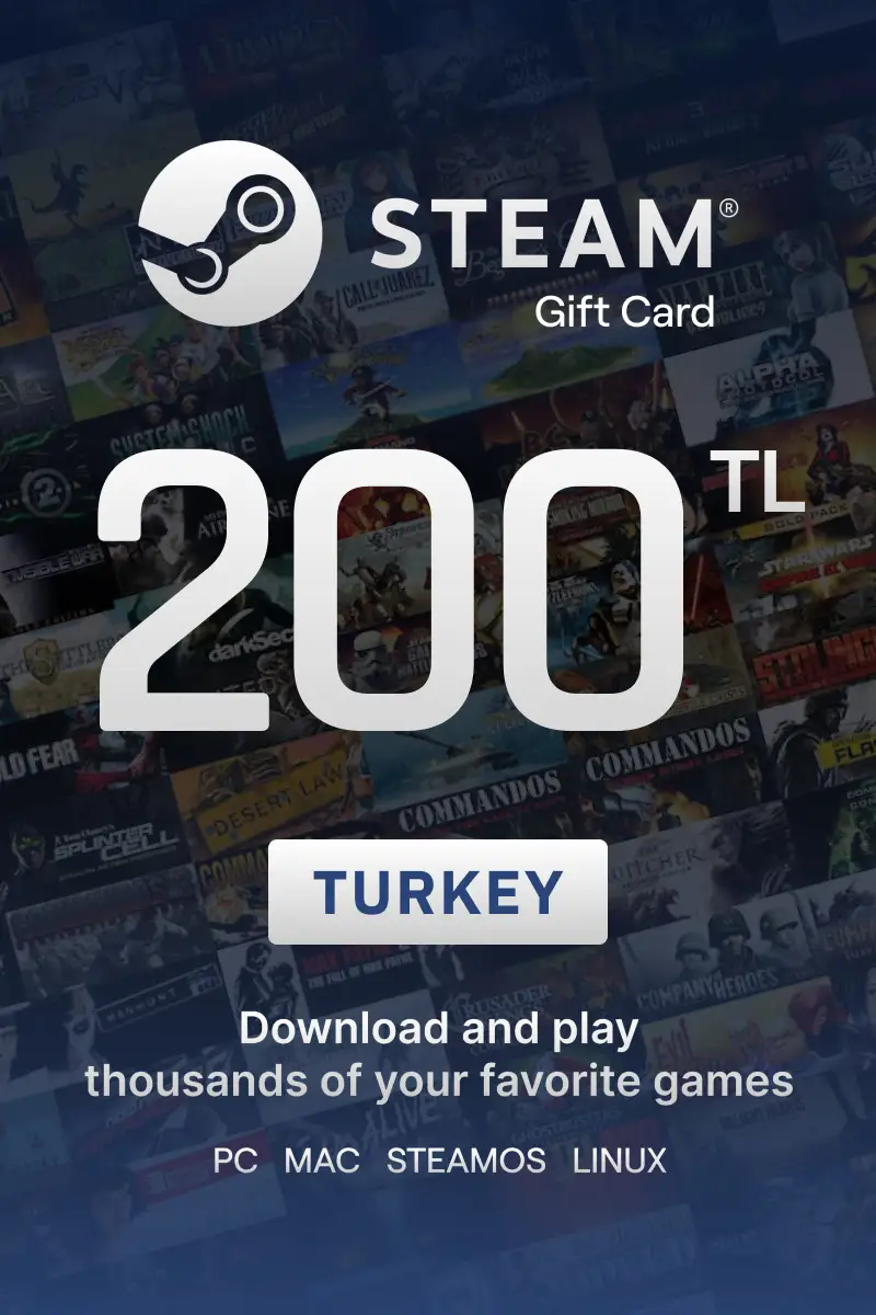 Steam Wallet 200 TL Gift Card (Turkey) - Digital Key