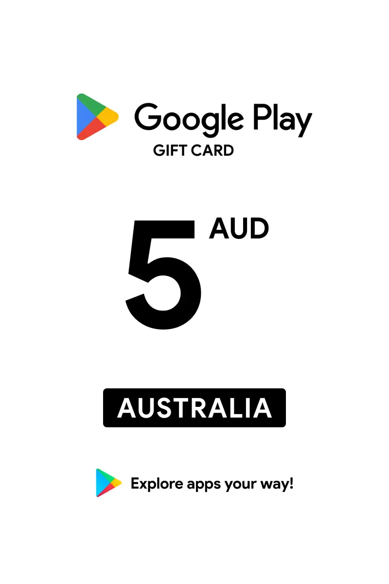 Google Play 5 AUD Gift Card (Australia) - Digital Key