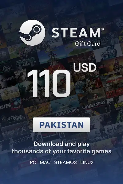 Steam Wallet 110 USD Gift card (Pakistan) - Digital Key