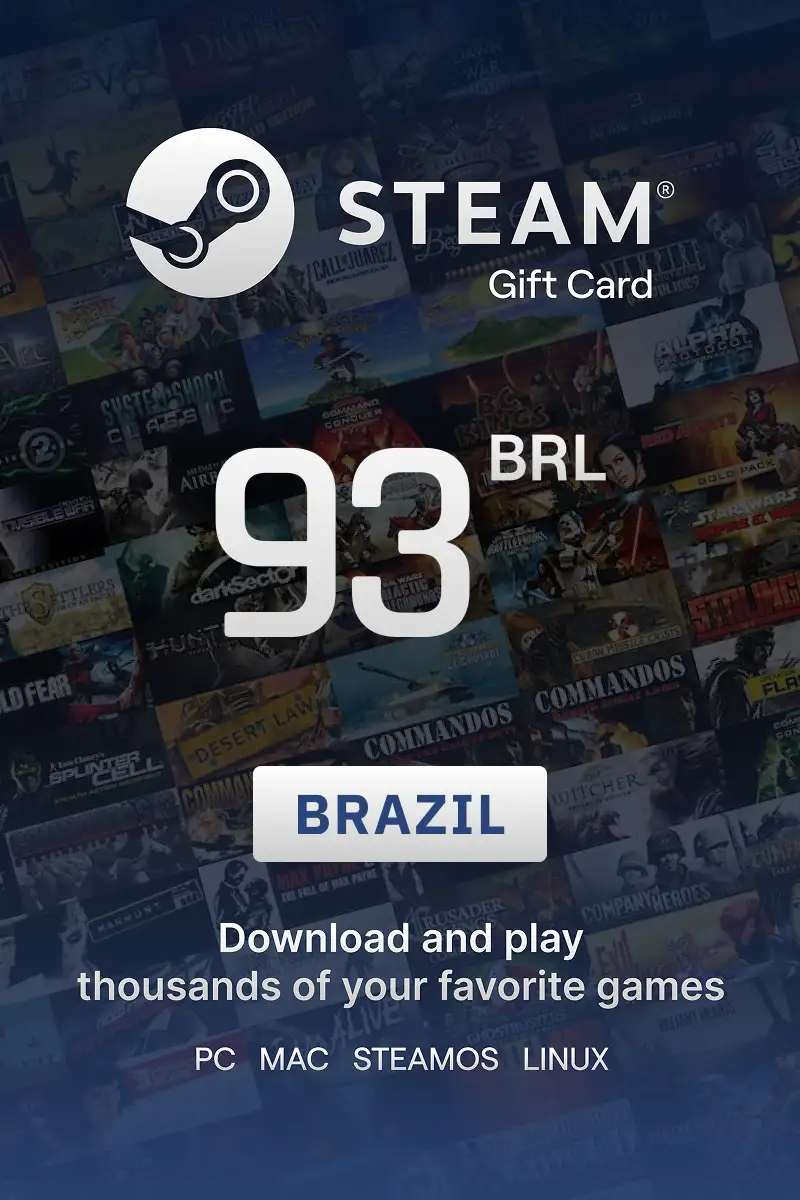 Steam Wallet 93 BRL Gift Card (Brazil) - Digital Key
