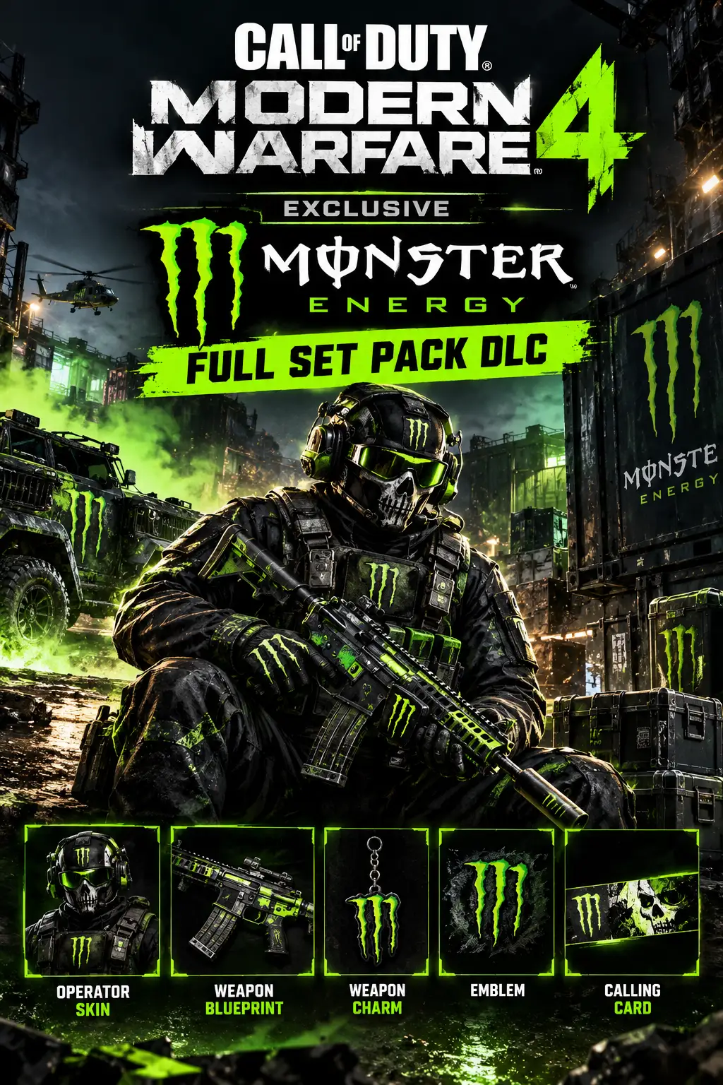 Call of Duty: Modern Warfare 4 - Exclusive Monster Energy Full Set Pack DLC (Global) (PC / PS4 / PS5 / Xbox One / Xbox Series X|S) - Official Website - Digital Key