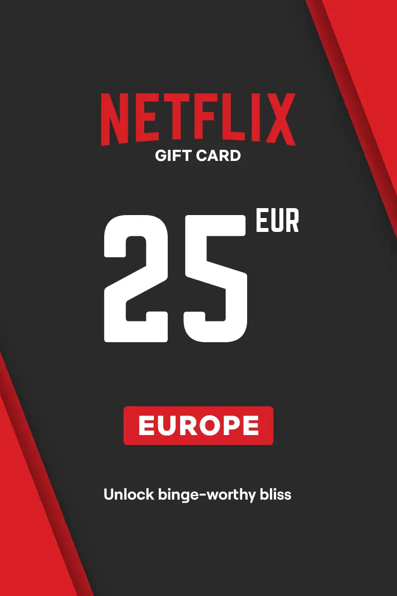 Netflix 25 EUR Gift Card (Europe) - Digital Key afbeelding 1