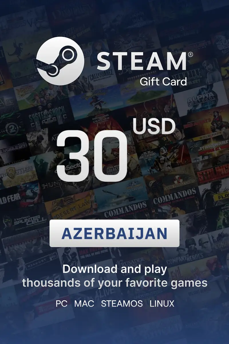 Steam Wallet 30 USD Gift Card (Azerbaijan) - Digital Key