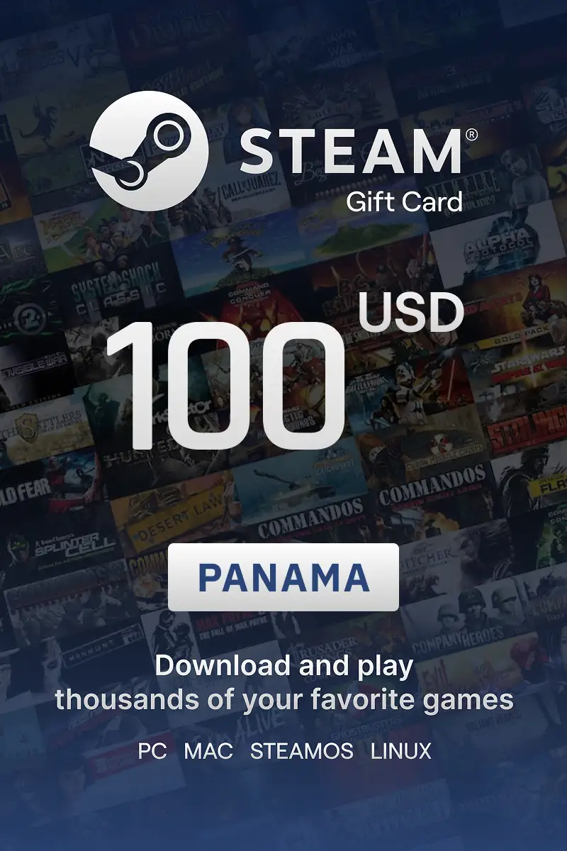Steam Wallet 100 USD Gift Card (Panama) - Digital Key