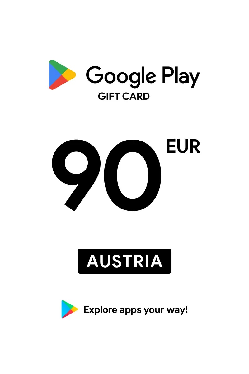 Google Play 90 EUR Gift Card (Austria) - Digital Key