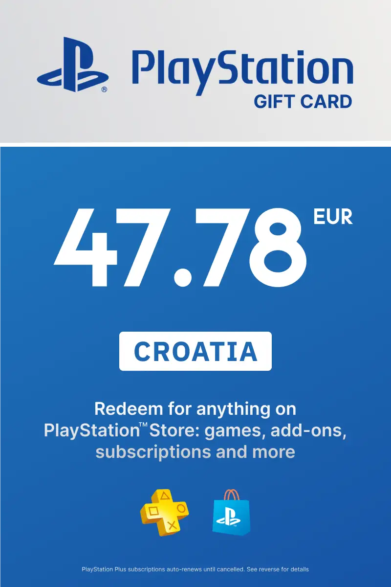 PlayStation Store 47.78 EUR Gift Card (Croatia) - Digital Key