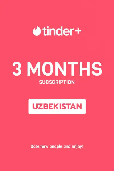 Tinder Plus - 3 Months Subscription (Uzbekistan) - Digital Key