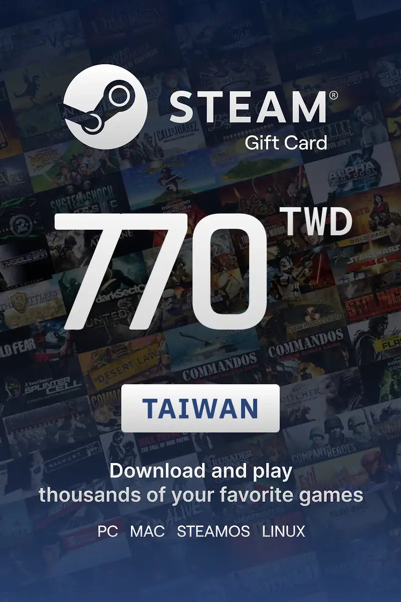 Steam Wallet 770 TWD Gift Card (Taiwan) - Digital Key