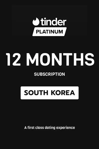 Tinder Platinum 12 Months Subscription (South Korea) - Digital Key