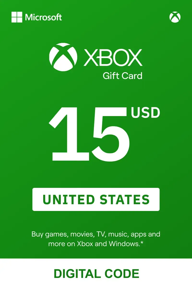 Xbox gift card 15 hot sale usd