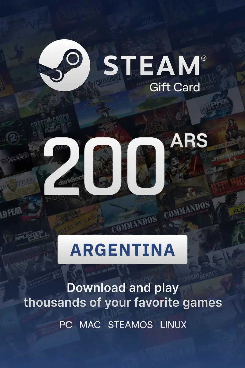 Steam Wallet 200 ARS Gift Card (Argentina) - Digital Key