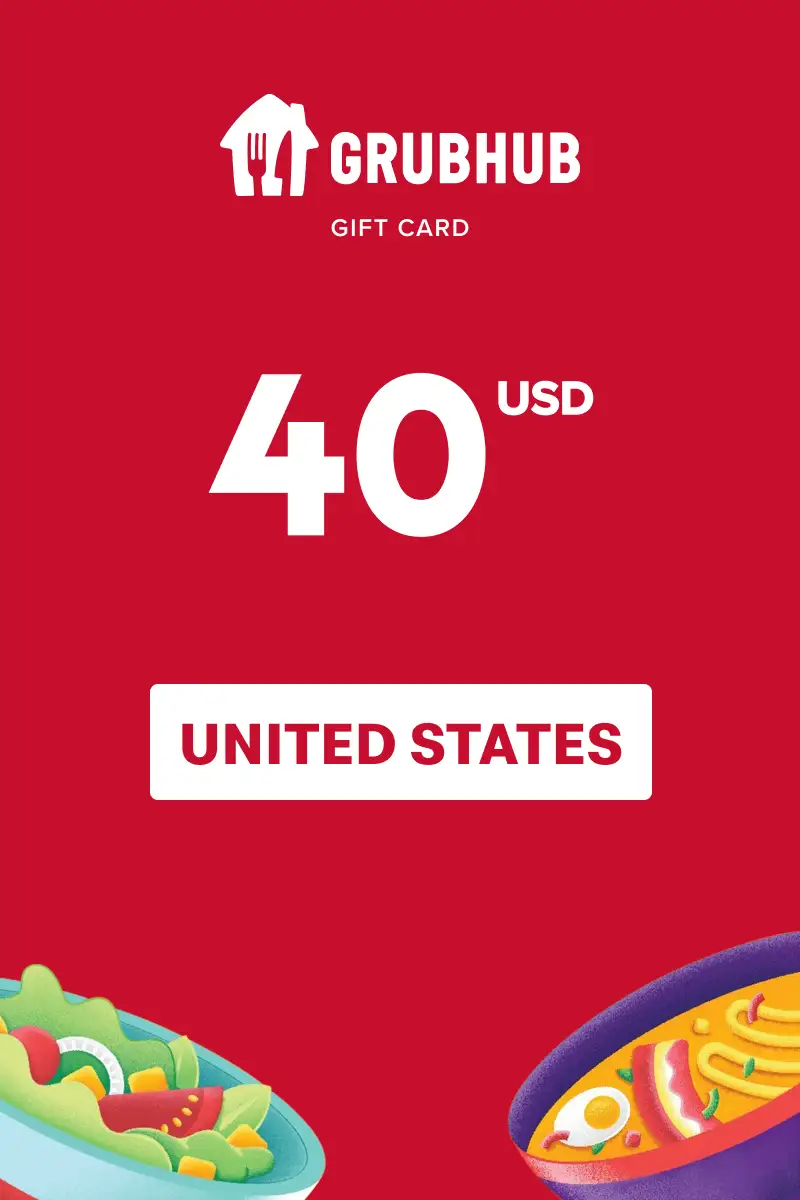 GrubHub 40 USD Gift Card (United States) - Digital Key