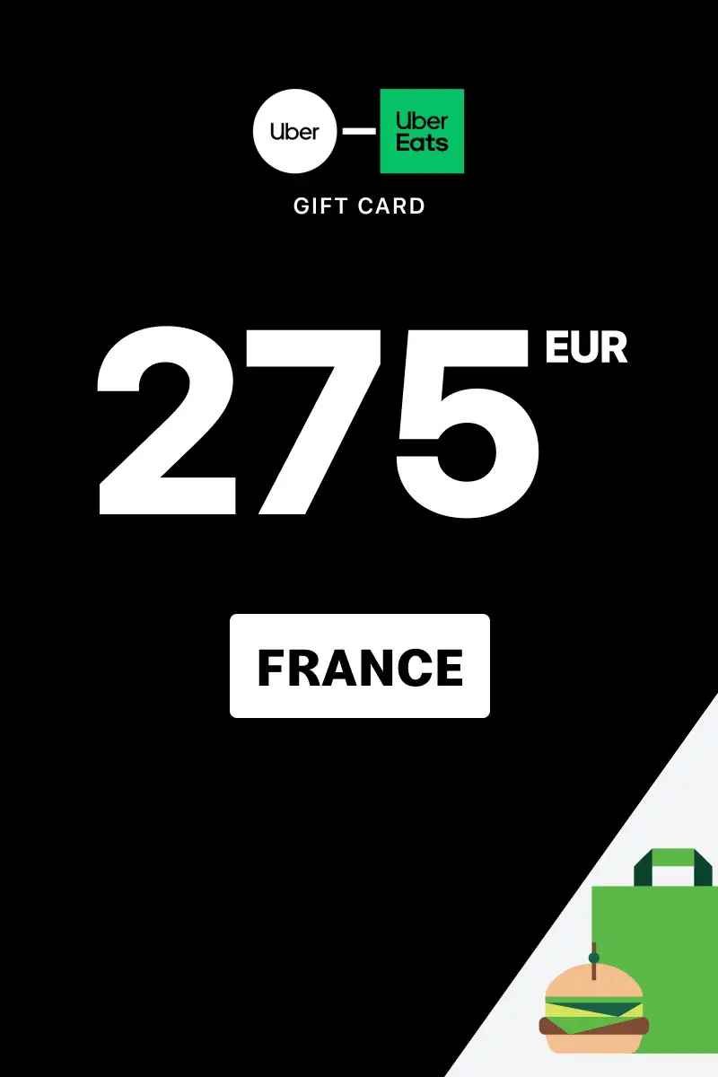Uber Rides and Uber Eats 275 EUR Gift Card (France) - Digital Key