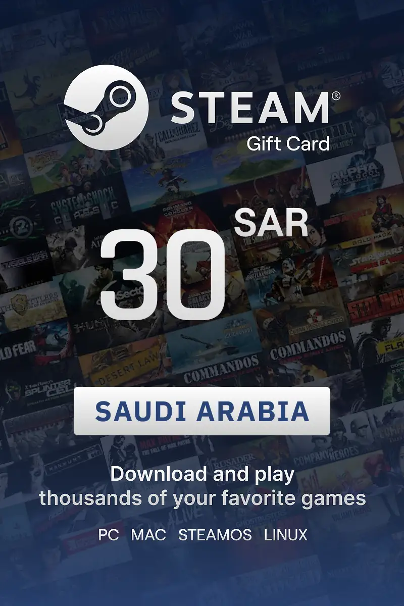 Steam Wallet 30 SAR Gift Card (Saudi Arabia) - Digital Key