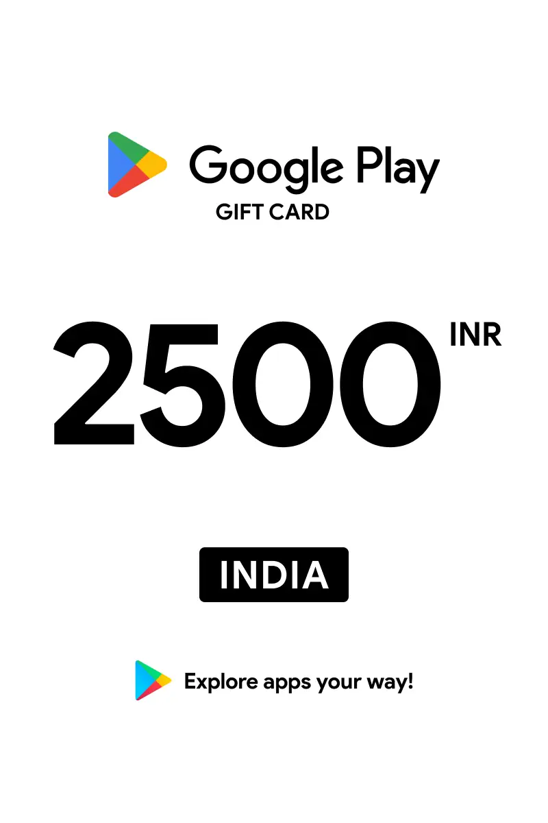Google Play 2500 INR Gift Card (India) - Digital Key afbeelding 1