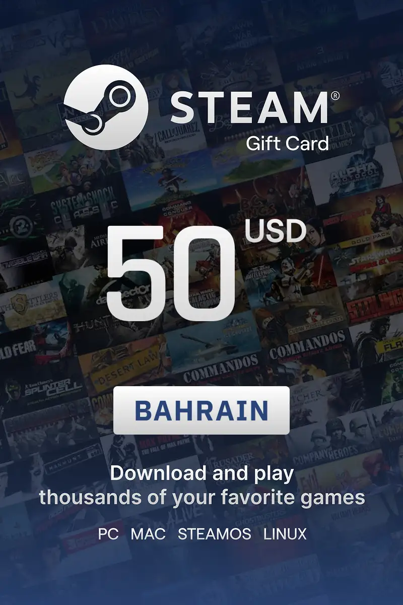 Steam Wallet 50 USD Gift Card (Bahrain) - Digital Key