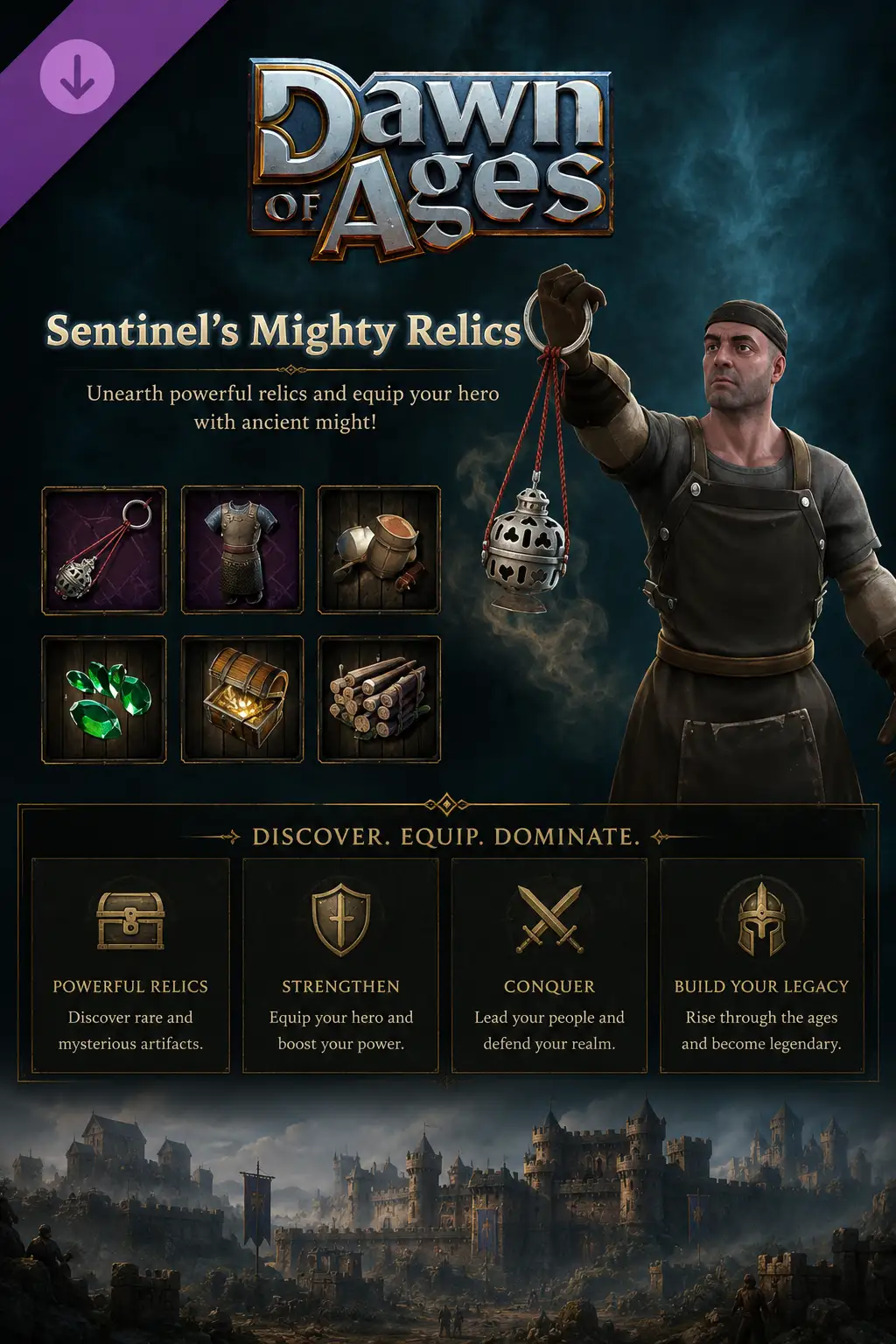 Dawn of Ages - Sentinel's Mighty Relics DLC (Global) (PC) - Steam - Digital Key