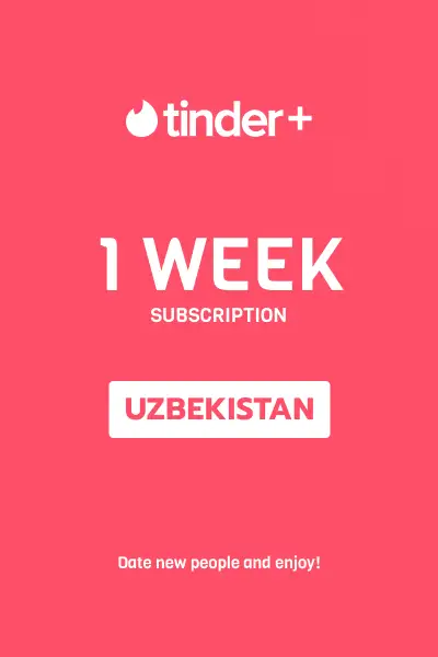 Tinder Plus - 1 Week Subscription (Uzbekistan) - Digital Key