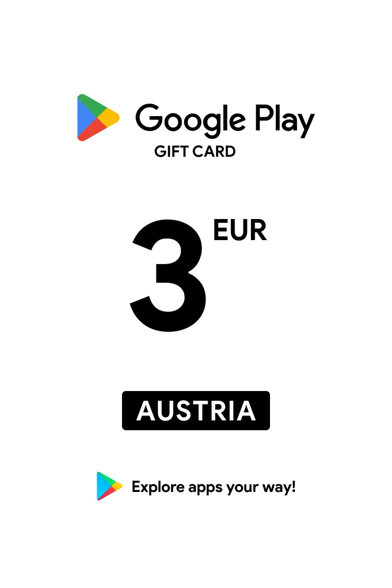 Google Play 3 EUR Gift Card (Austria) - Digital Key