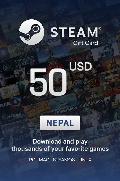 Steam Wallet 50 USD Gift card (Nepal) - Digital Key