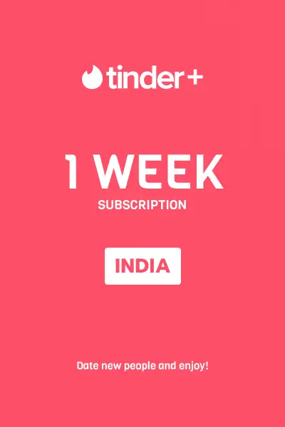 Tinder Plus - 1 Week Subscription (India) - Digital Key