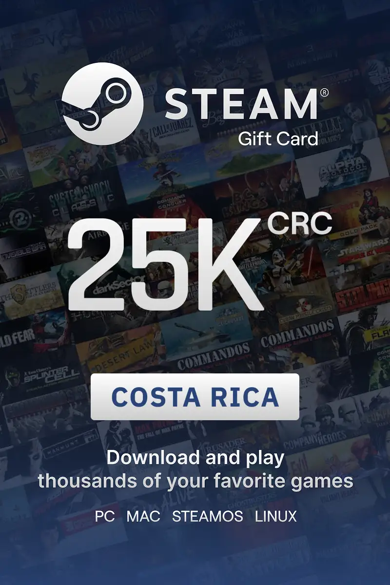 Steam Wallet 25000 CRC Gift Card (Costa Rica) - Digital Key