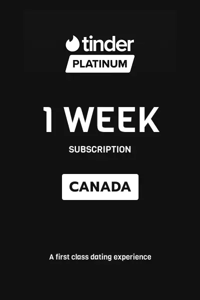 Tinder Platinum 1 Week Subscription (Canada) - Digital Key