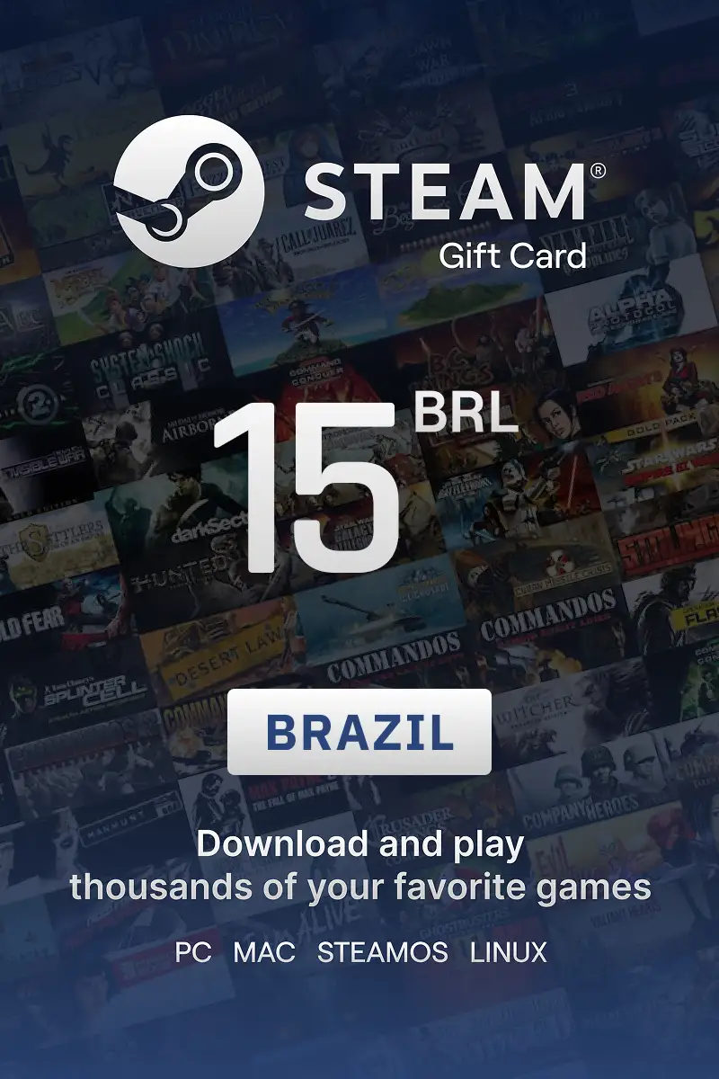 Steam Wallet 15 BRL Gift Card (Brazil) - Digital key