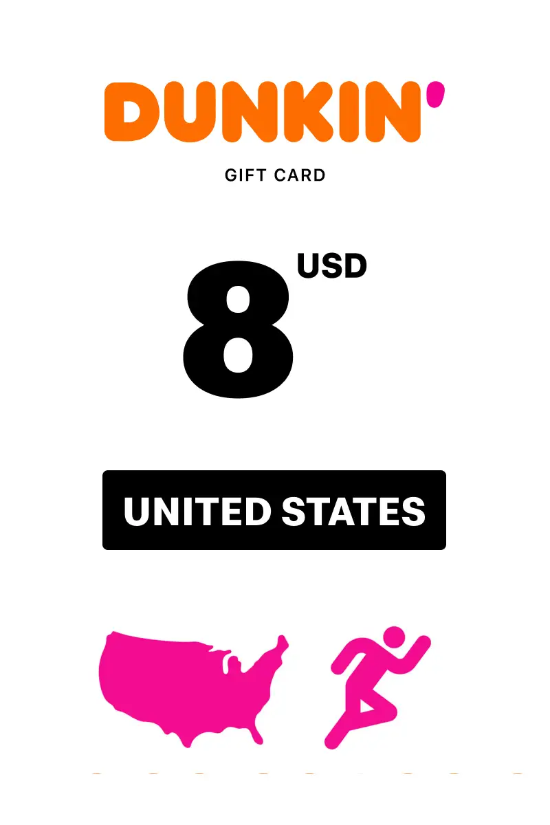 Dunkin 8 USD Gift Card (United States) - Digital Key