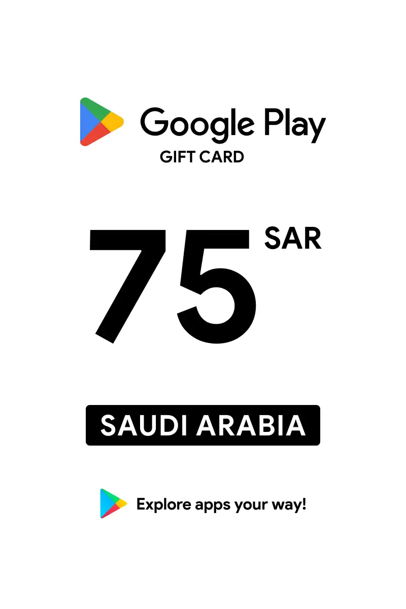 Google Play 75 SAR Gift Card (Saudi Arabia) - Digital Key