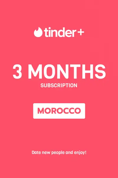 Tinder Plus - 3 Months Subscription (Morocco) - Digital Key