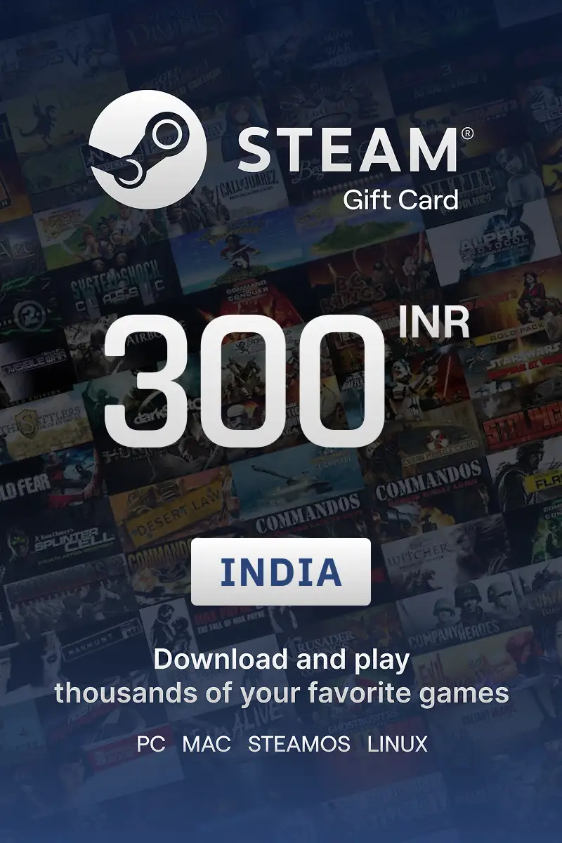 Steam Wallet 300 INR Gift Card (India) - Digital Key