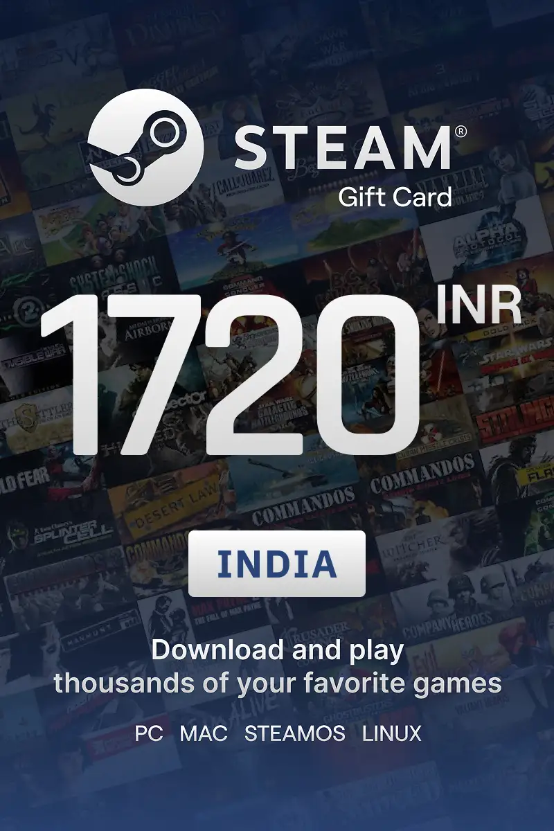 Steam Wallet 1720 INR Gift Card (India) - Digital Key