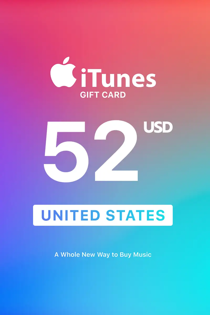Apple iTunes 52 USD Gift Card (United States) - Digital Key