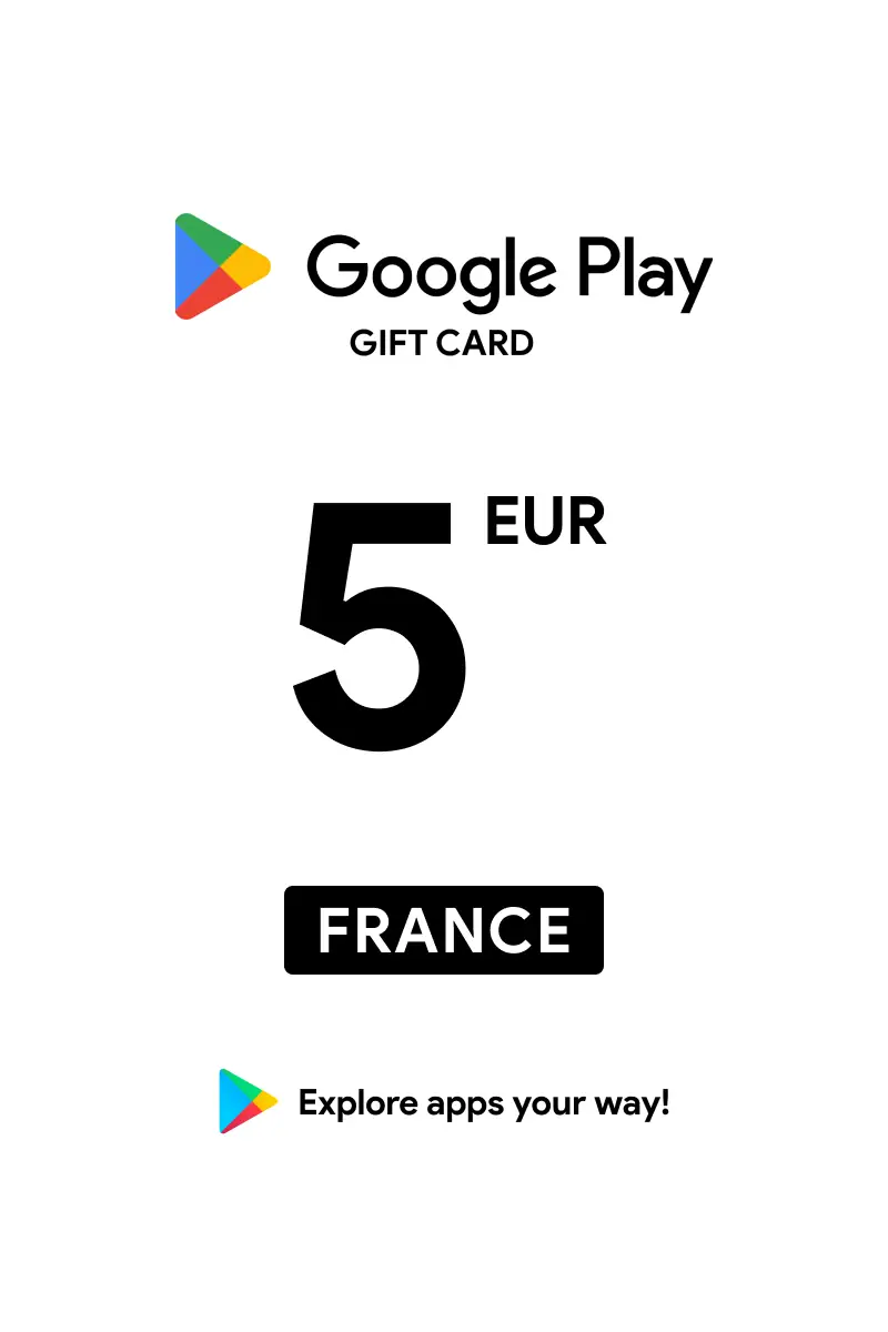 Google Play 5 EUR Gift Card (France) - Digital Key