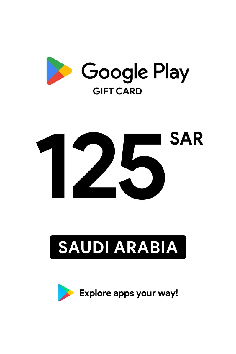 Google Play 125 SAR Gift Card (Saudi Arabia) - Digital Key