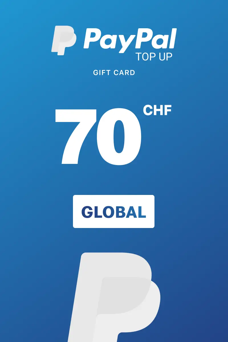 PayPal Instant Top Up 70 CHF Gift Card (Global) - Digital Key