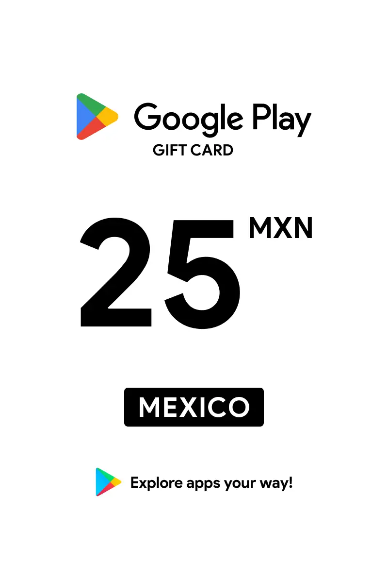 Google Play 25 MXN Gift Card (Mexico) - Digital Key