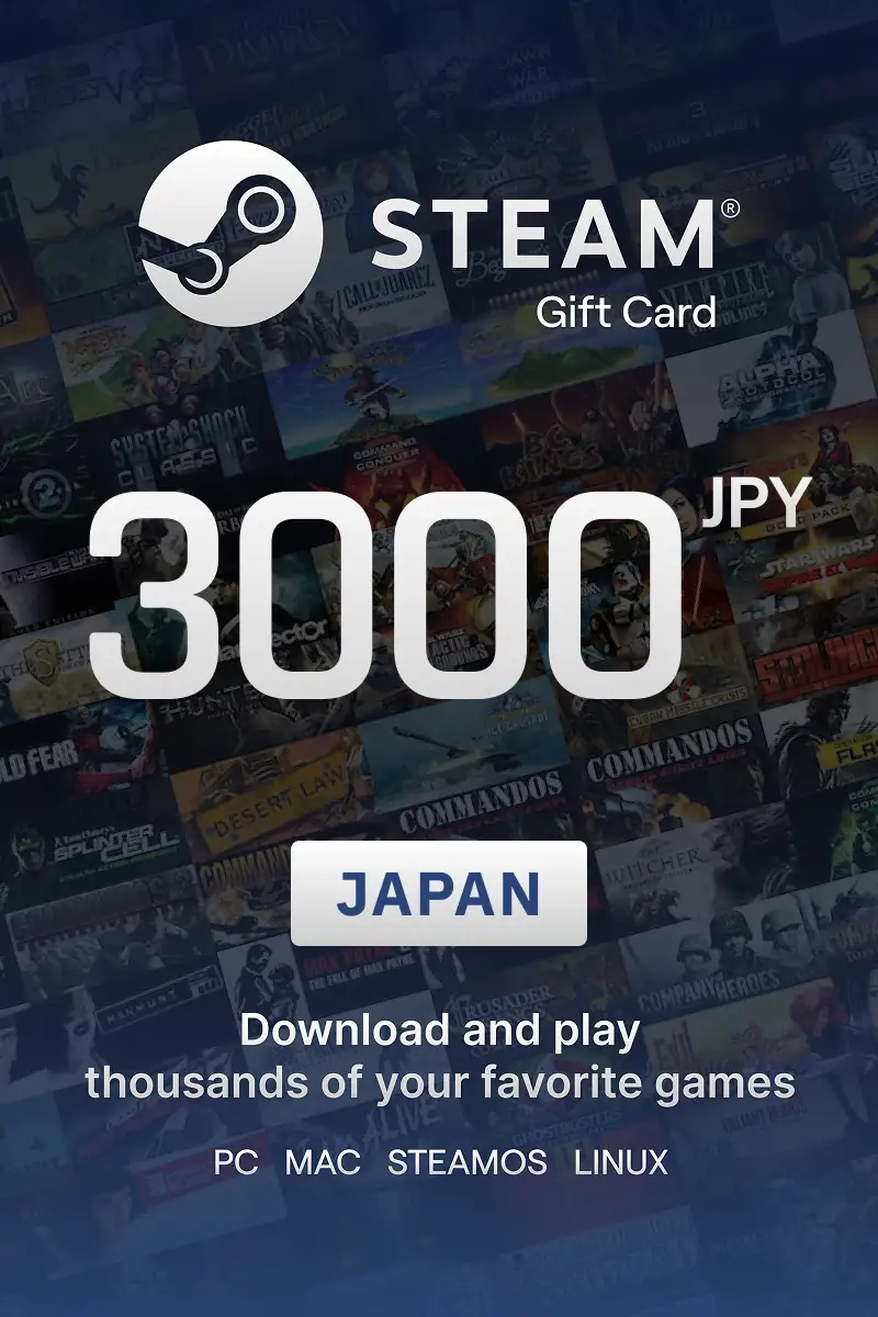 Steam Wallet 3000 JPY Gift Card (Japan) - Digital Key