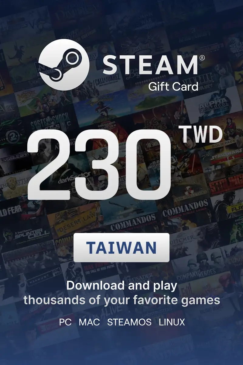 Steam Wallet 230 TWD Gift Card (Taiwan) - Digital Key