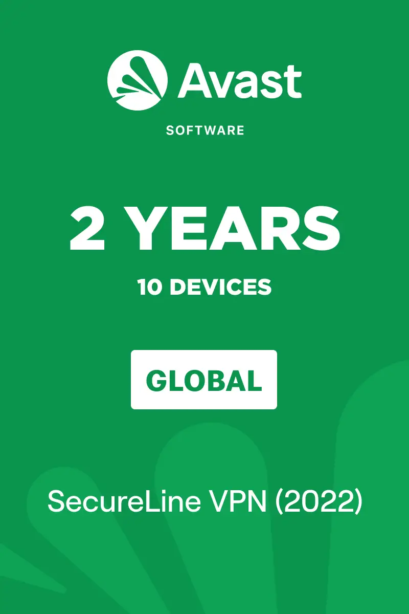 Avast SecureLine VPN (Global) (2022) - 10 Devices 2 Years - Digital Key