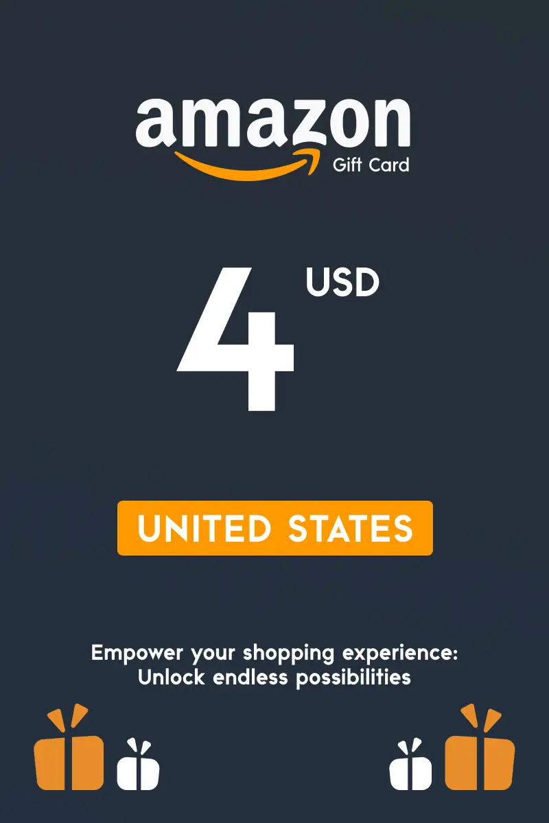 Amazon 4 USD Gift Card (United States) - Digital Key