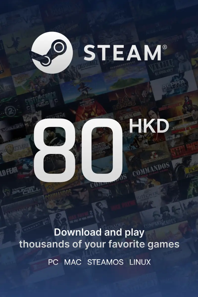 

Steam Wallet $80 HKD Gift Card (HK) - Digital Code