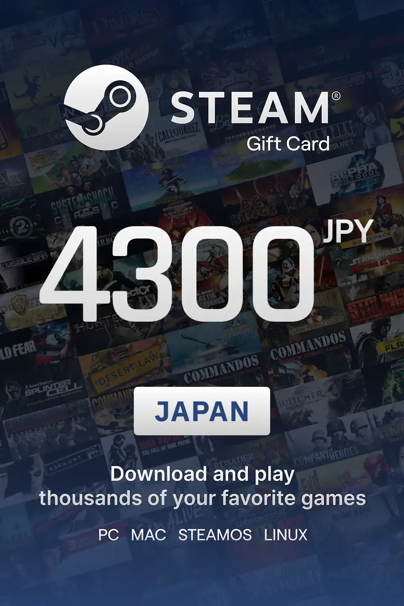 Steam Wallet 4300 JPY Gift Card (Japan) - Digital Key