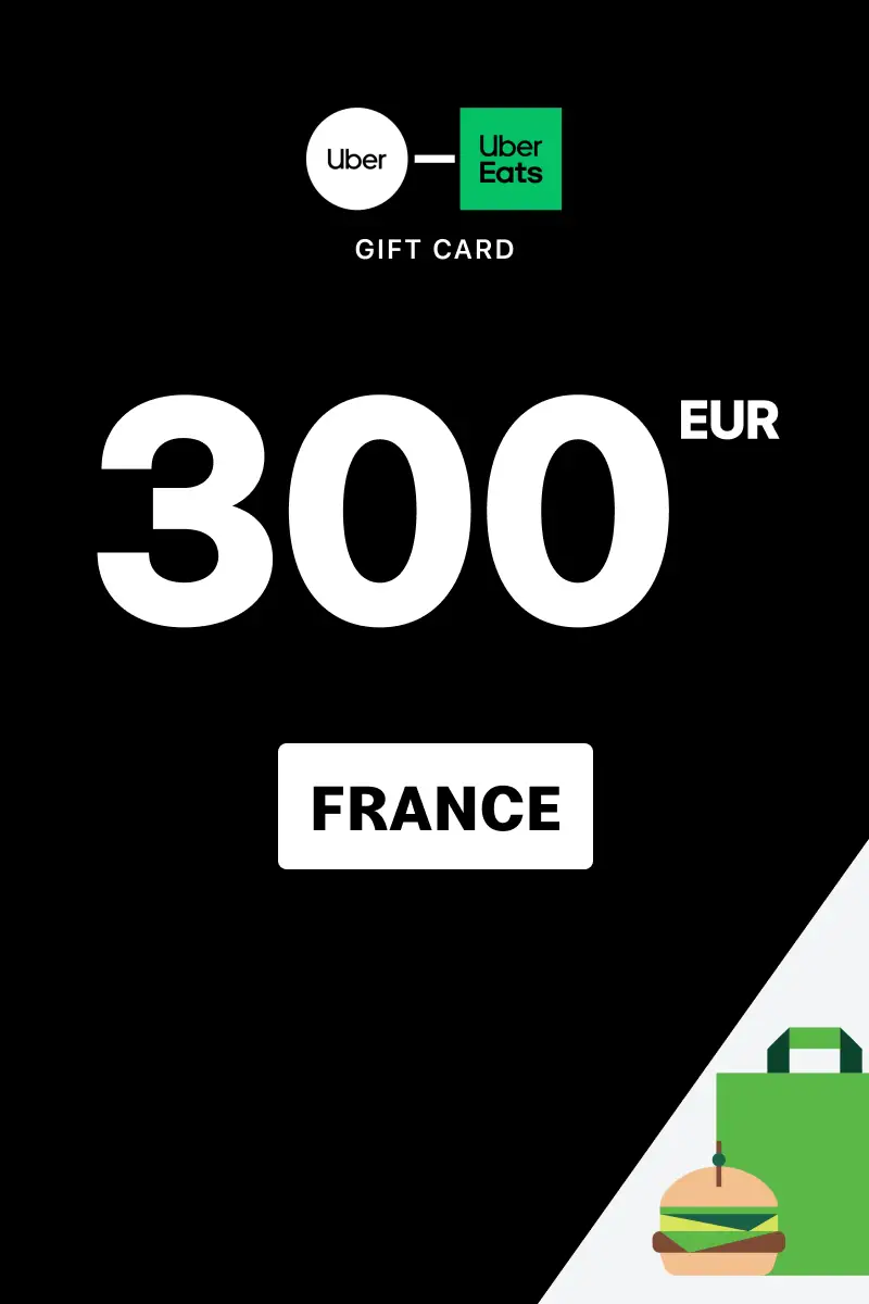 Uber Rides and Uber Eats 300 EUR Gift Card (France) - Digital Key