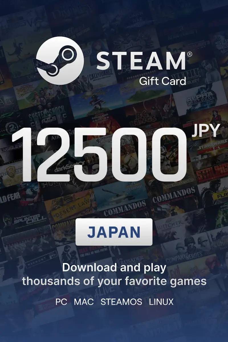 Steam Wallet 12500 JPY Gift Card (Japan) - Digital Key
