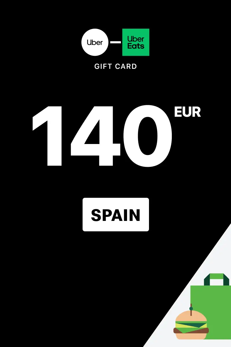 Uber Rides and Uber Eats 140 EUR Gift Card (Spain) - Digital Key